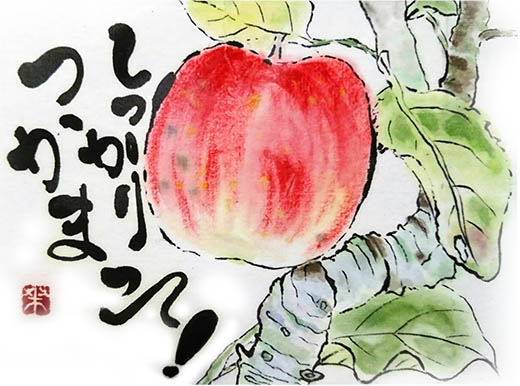 絵手紙「揺らさないで」